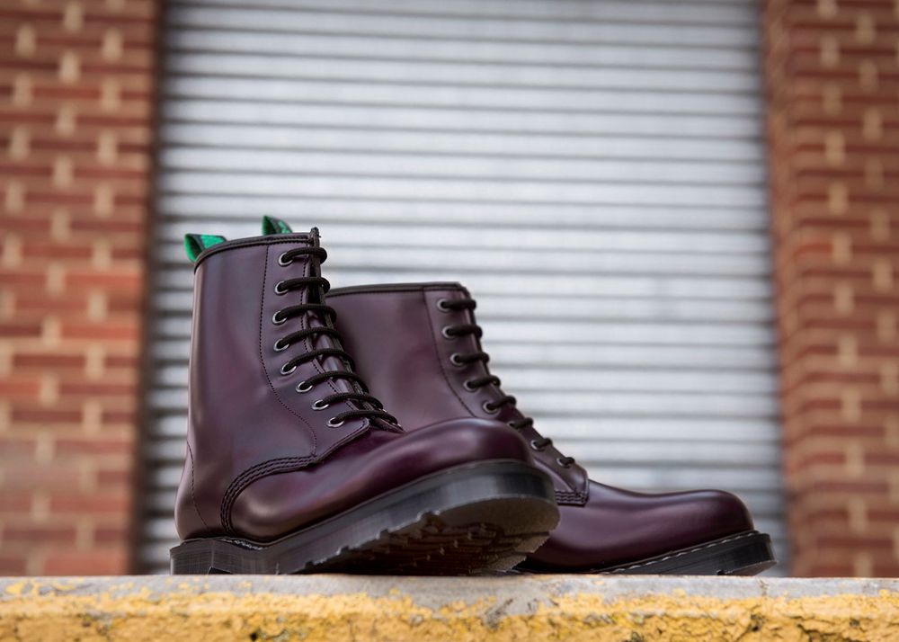 Solovair Derby Boots Clearance Sale - Purple Mens Hi-Shine 8 Eye